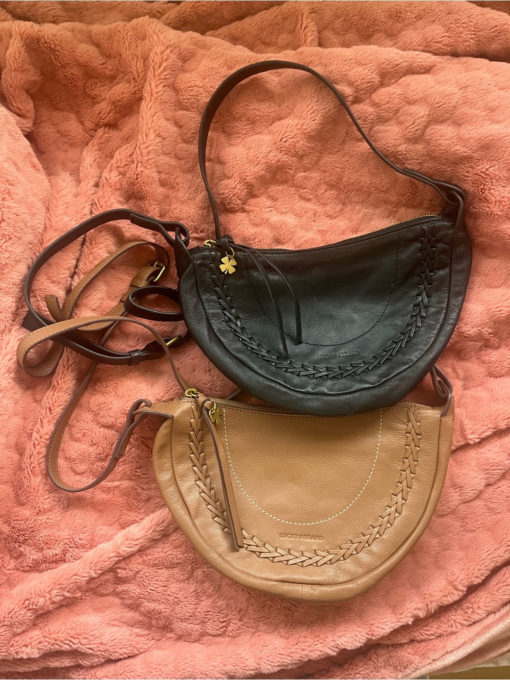 Lucky brand Woven Detail Crescent Shoulder Bag - Black